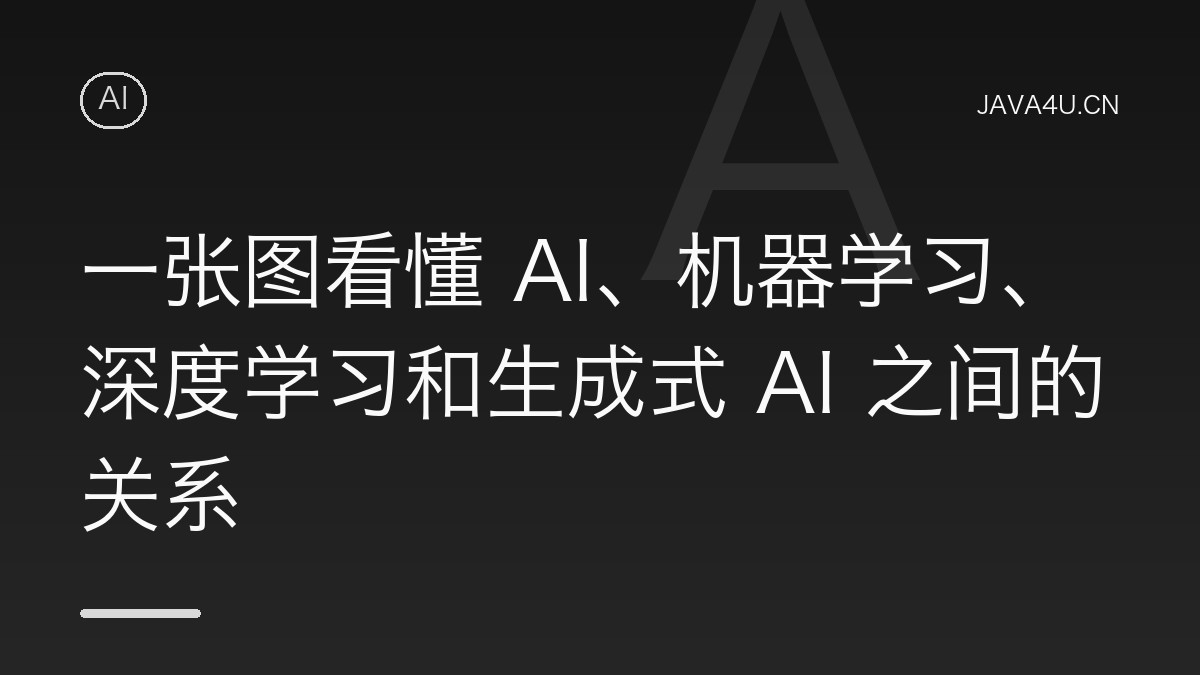 一张图看懂 AI、机器学习、深度学习和生成式 AI 之间的关系